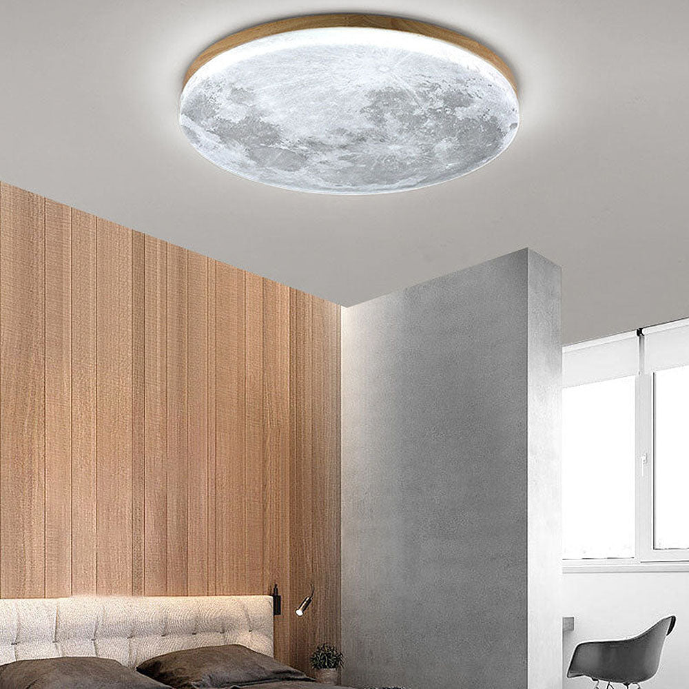 Plafoniera LED effetto luna per interni moderni