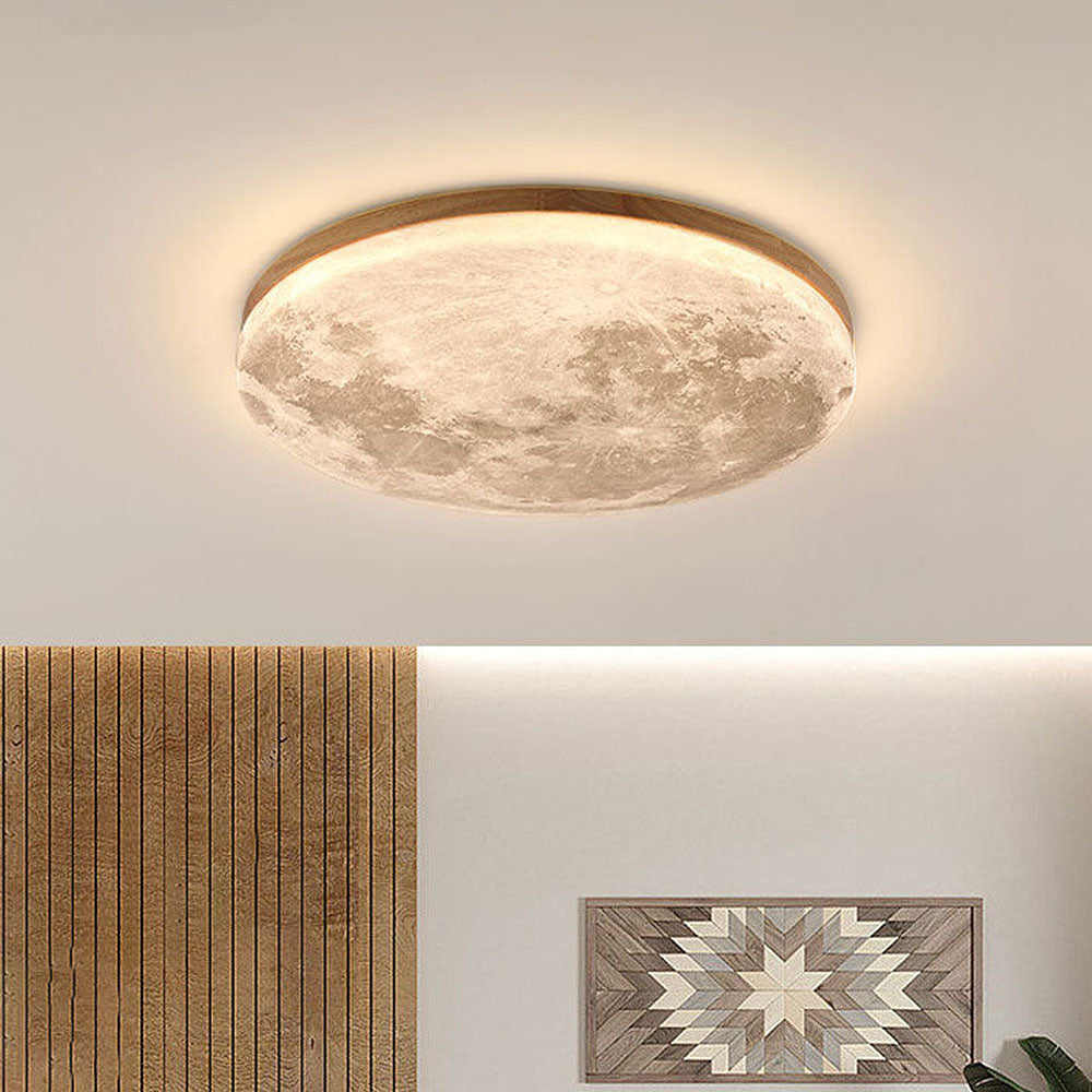 Plafoniera LED effetto luna per interni moderni