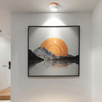 Plafoniera LED a filo soffitto con finitura legno rosa