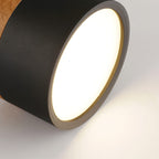 Plafoniera LED a filo soffitto con finitura legno rosa