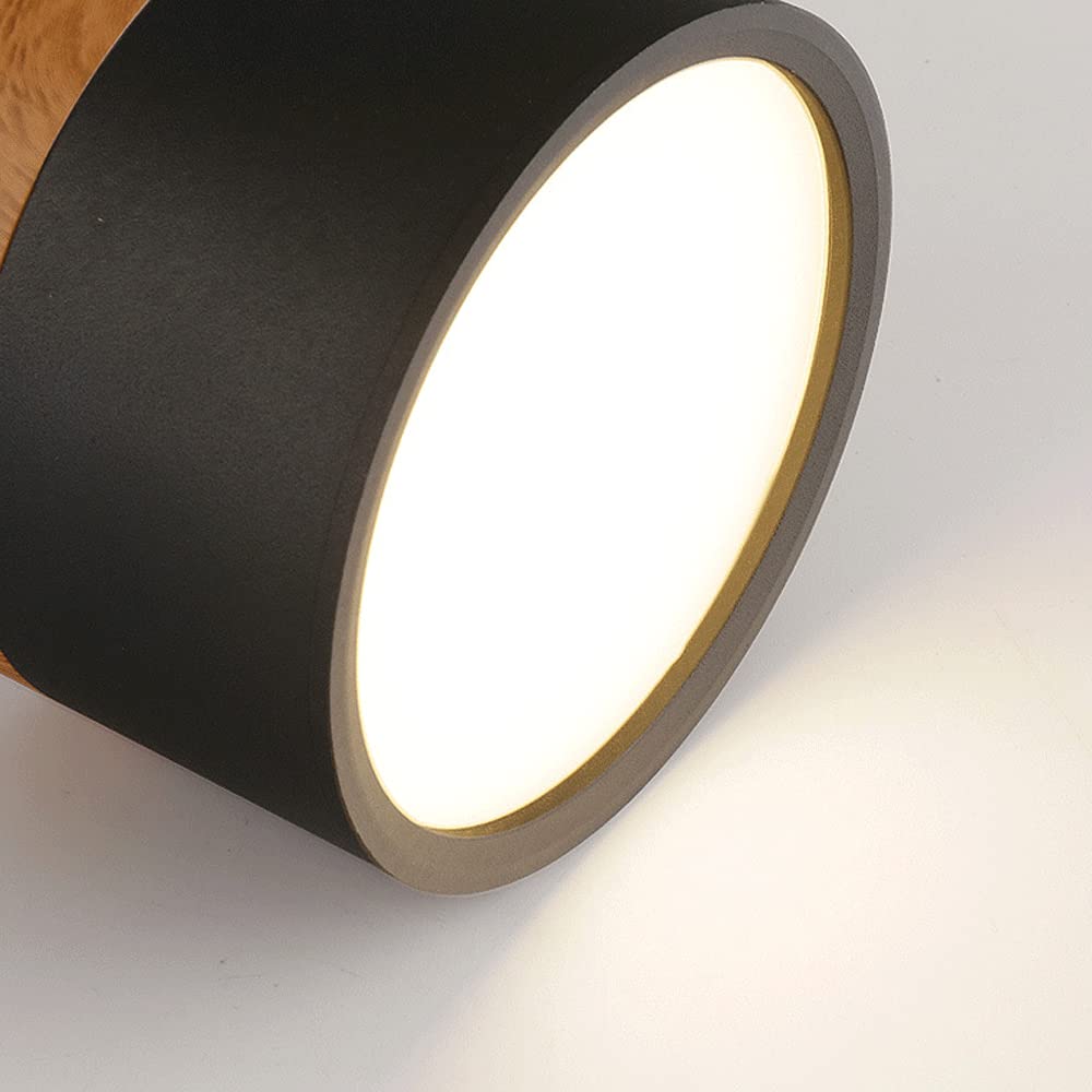 Plafoniera LED a filo soffitto con finitura legno rosa