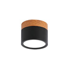 Plafoniera LED a filo soffitto con finitura legno rosa
