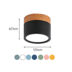 Plafoniera LED a filo soffitto con finitura legno rosa