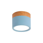 Plafoniera LED a filo soffitto con finitura legno rosa