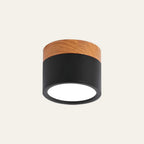 Plafoniera LED a filo soffitto con finitura legno rosa