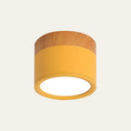 Plafoniera LED a filo soffitto con finitura legno rosa