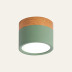 Plafoniera LED a filo soffitto con finitura legno rosa