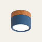 Plafoniera LED a filo soffitto con finitura legno rosa