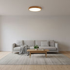 Plafoniera LED geometrica in legno a filo soffitto