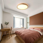 Plafoniera LED geometrica in legno a filo soffitto