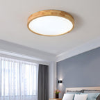 Plafoniera LED geometrica in legno a filo soffitto