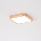 Plafoniera LED geometrica in legno a filo soffitto