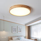 Plafoniera LED geometrica in legno a filo soffitto