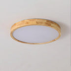 Plafoniera LED geometrica in legno a filo soffitto