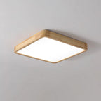 Plafoniera LED geometrica in legno a filo soffitto