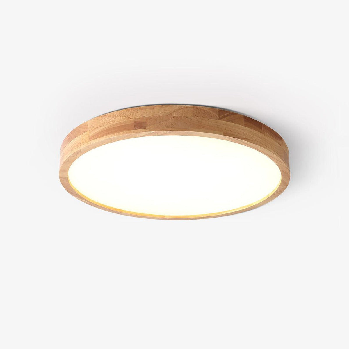 Plafoniera LED geometrica in legno a filo soffitto
