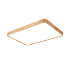 Plafoniera LED geometrica in legno a filo soffitto