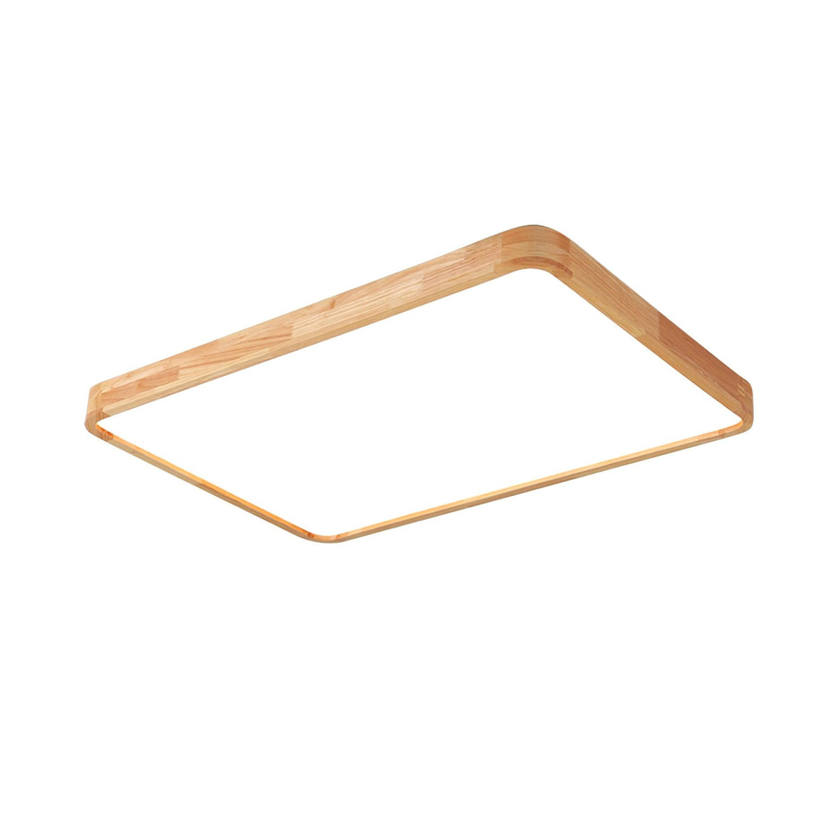 Plafoniera LED geometrica in legno a filo soffitto