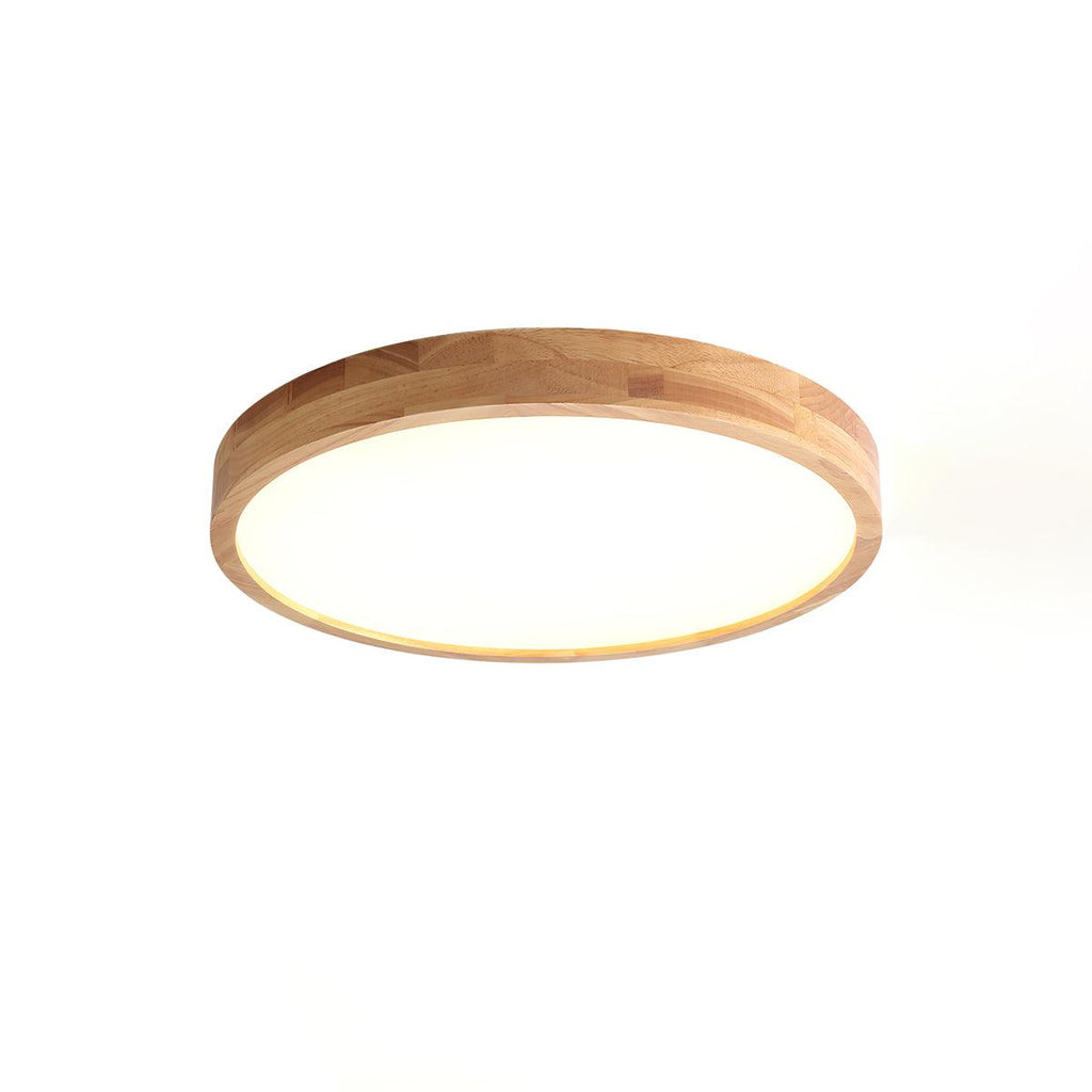 Plafoniera LED geometrica in legno a filo soffitto