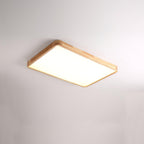 Plafoniera LED geometrica in legno a filo soffitto
