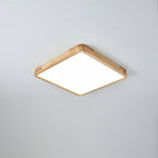 Plafoniera LED geometrica in legno a filo soffitto