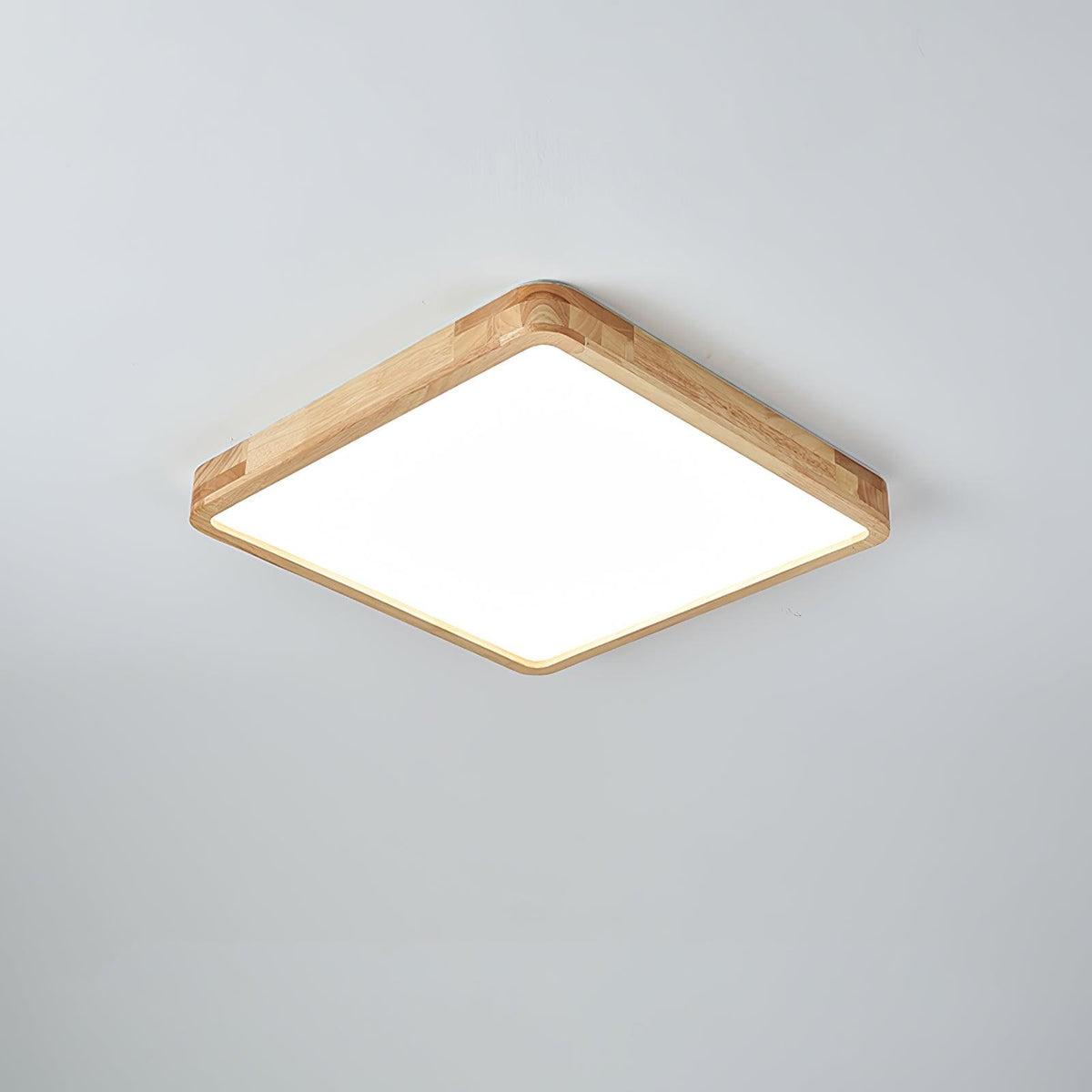 Plafoniera LED geometrica in legno a filo soffitto