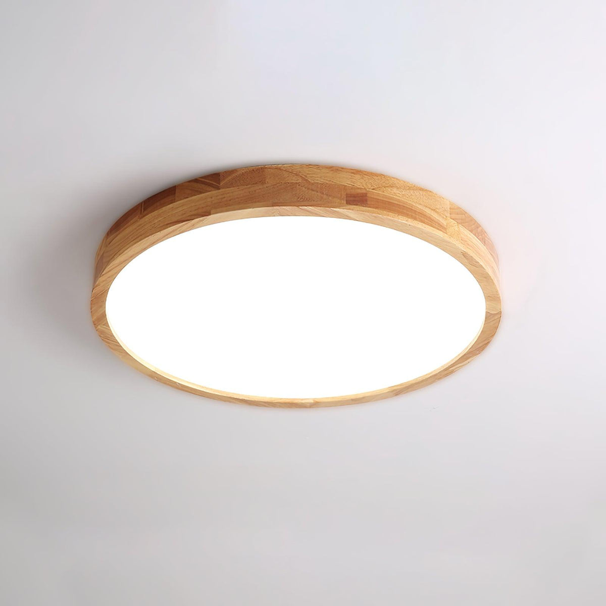Plafoniera LED geometrica in legno a filo soffitto