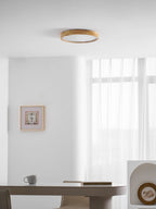 Plafoniera LED geometrica in legno a filo soffitto