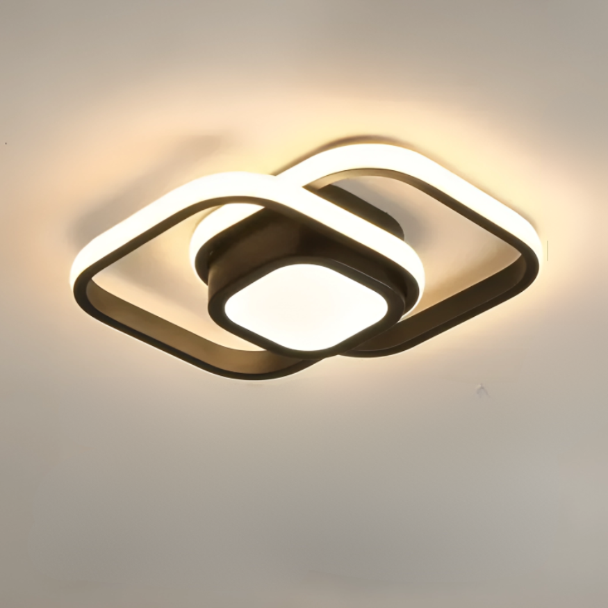 Plafoniera LED moderna a doppio anello