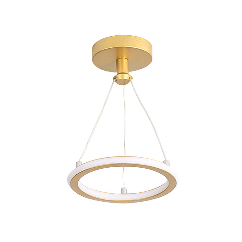 Plafoniera LED rotonda nordica in metallo e silice per corridoio