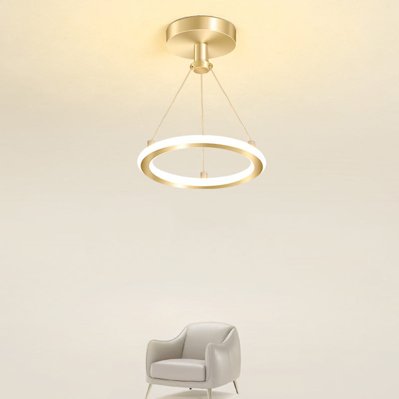Plafoniera LED rotonda nordica in metallo e silice per corridoio