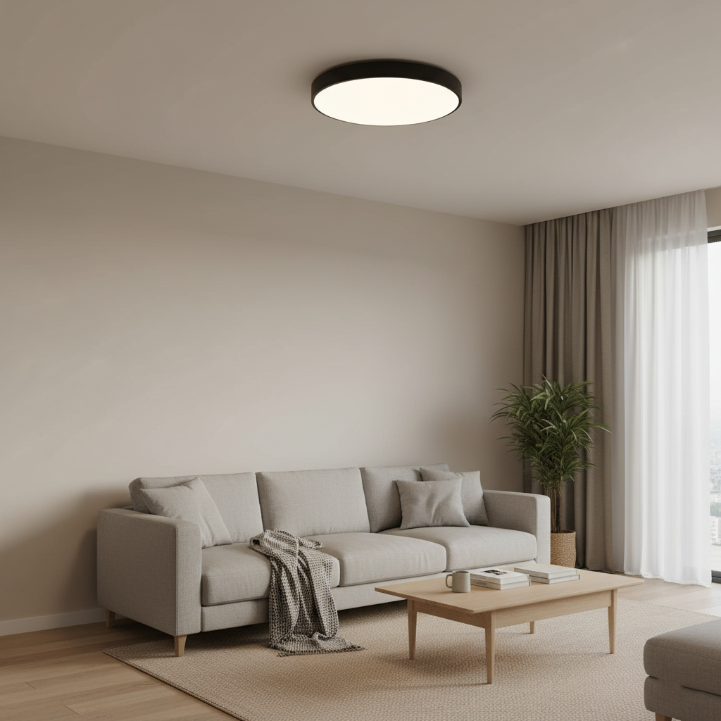 Plafoniera rotonda moderna con cornice sottile