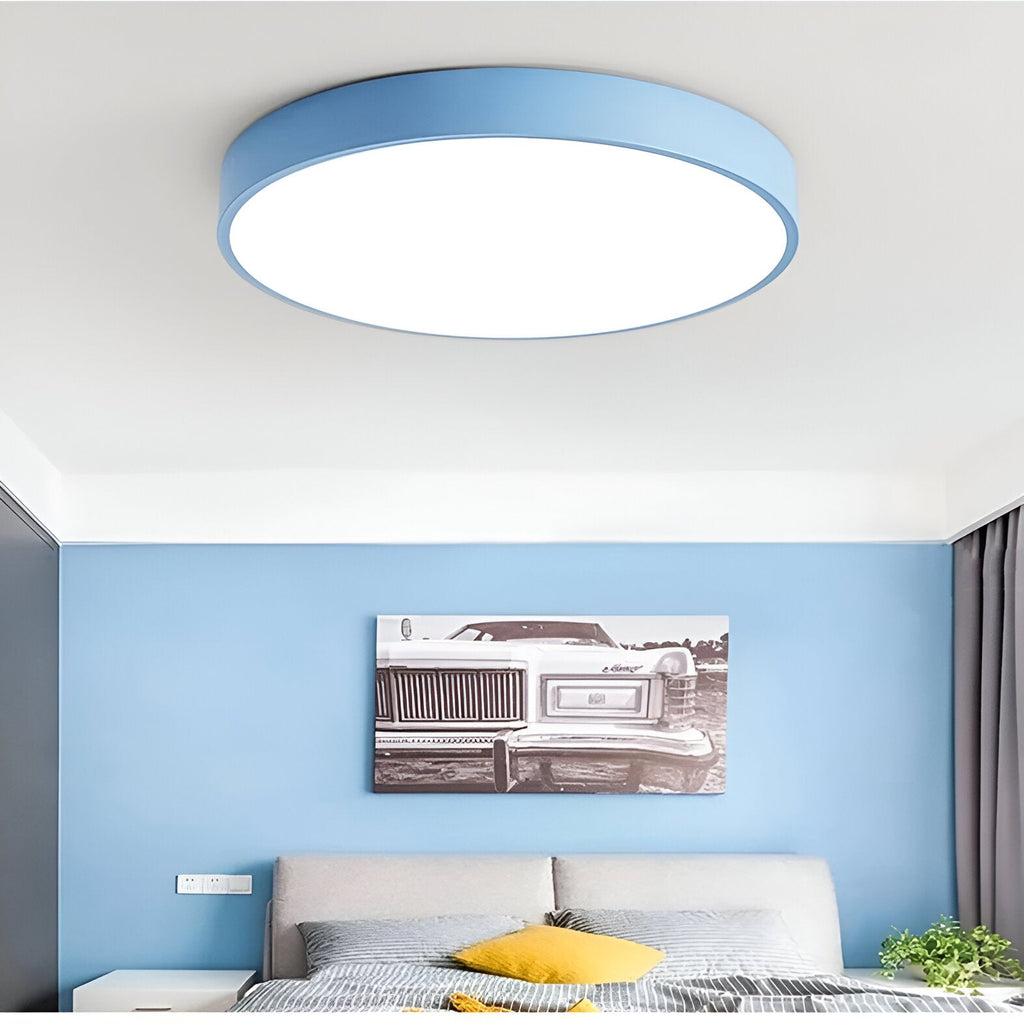 Plafoniera rotonda moderna con cornice sottile