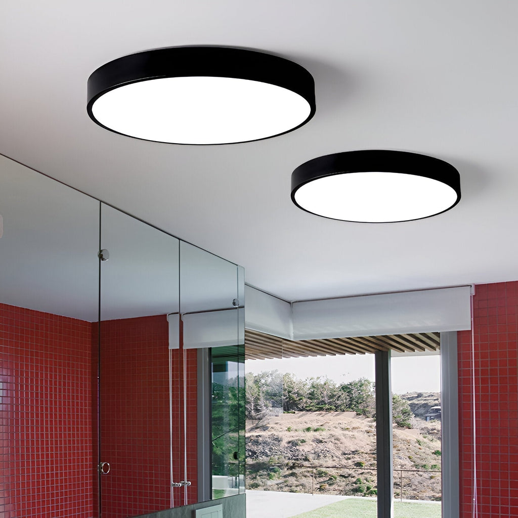 Plafoniera rotonda moderna con cornice sottile