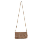 Pochette con tracolla a catena e chiusura macramè artigianale