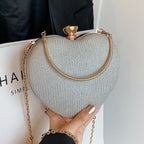 Pochette da sera a forma di cuore glamour
