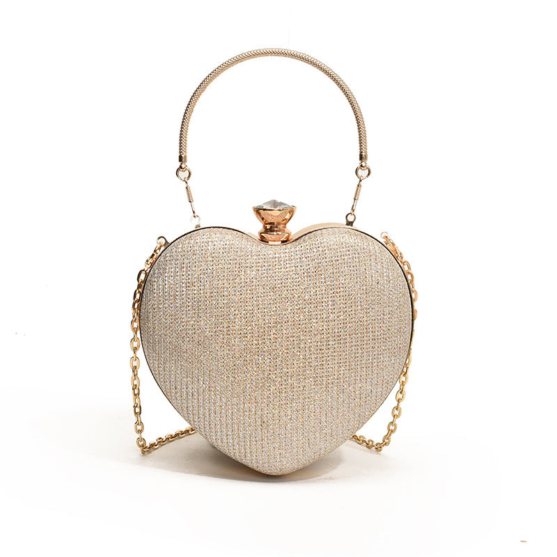 Pochette da sera a forma di cuore glamour