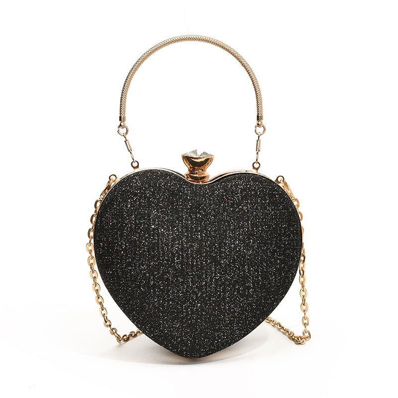 Pochette da sera a forma di cuore glamour