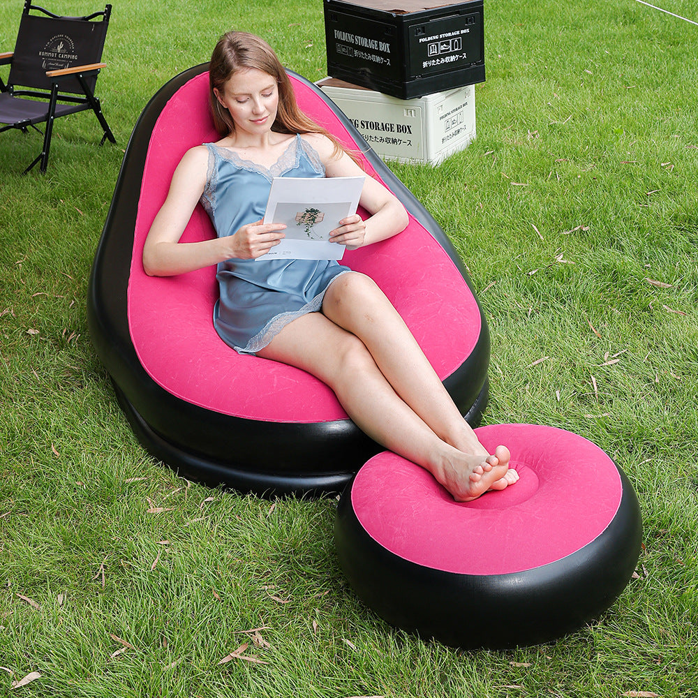Poltrona gonfiabile relax con poggiapiedi ergonomico