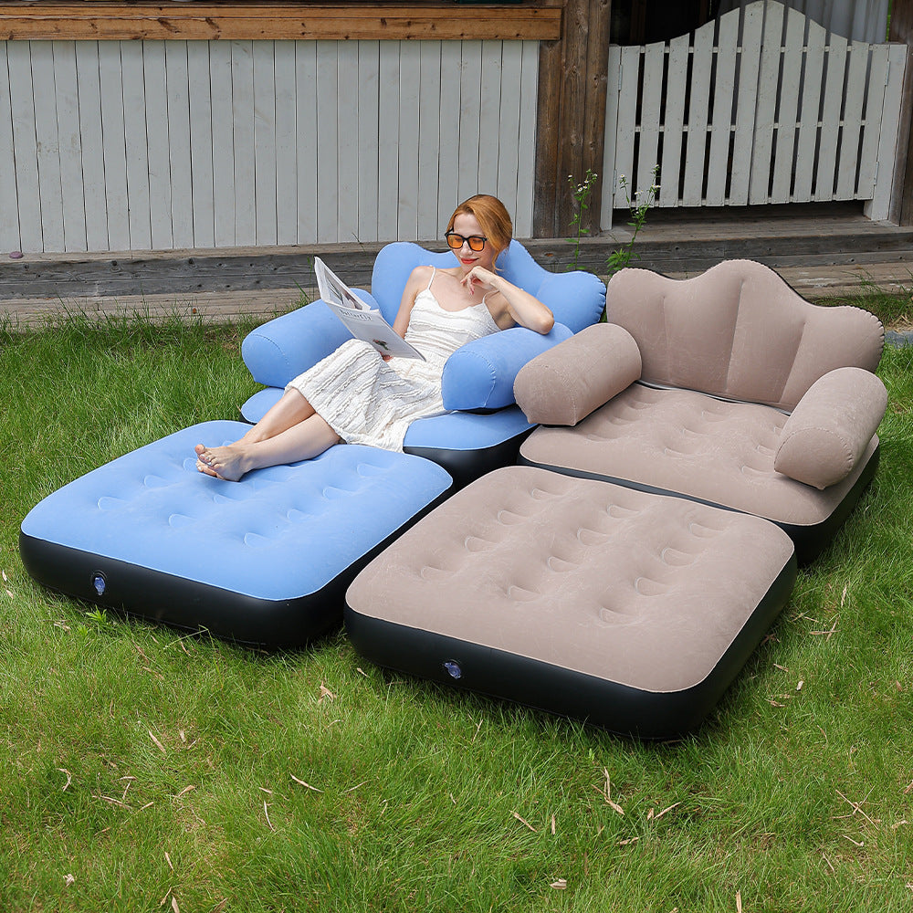 Poltrona gonfiabile relax con supporto ergonomico per collo e schiena