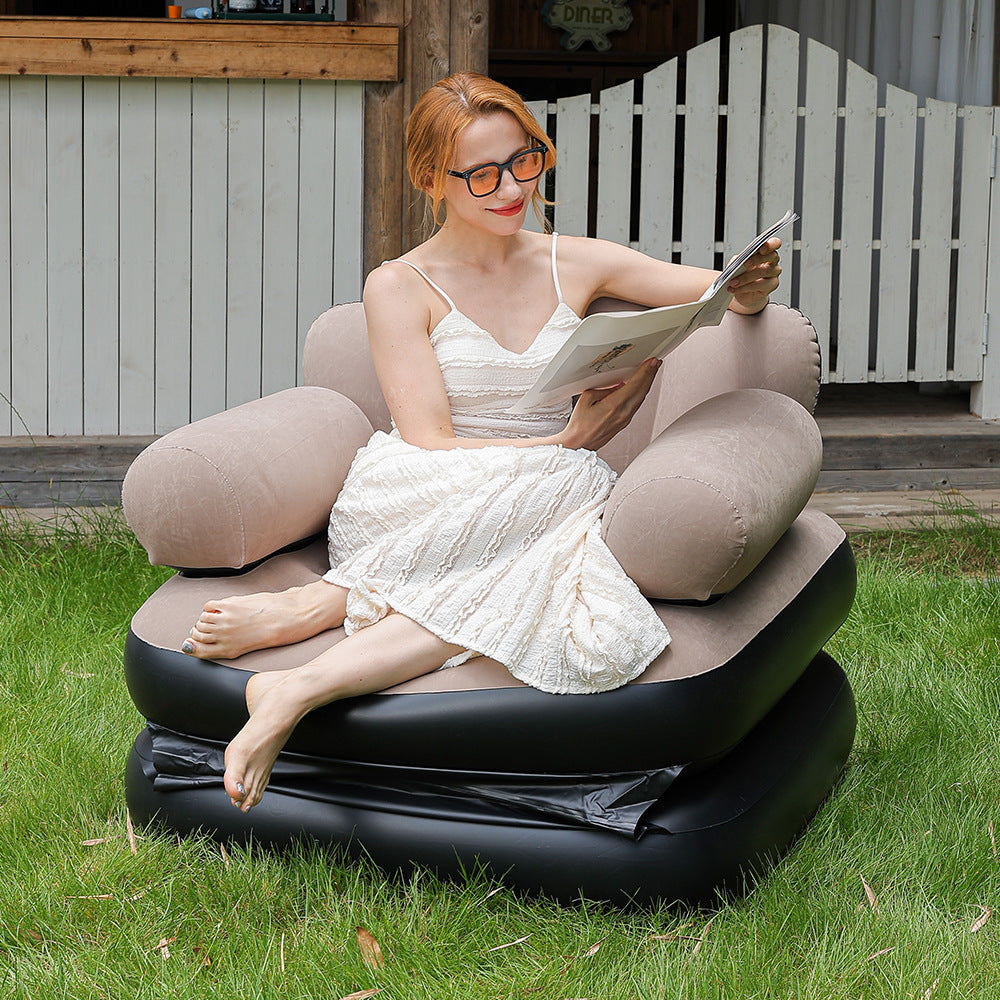 Poltrona gonfiabile relax con supporto ergonomico per collo e schiena