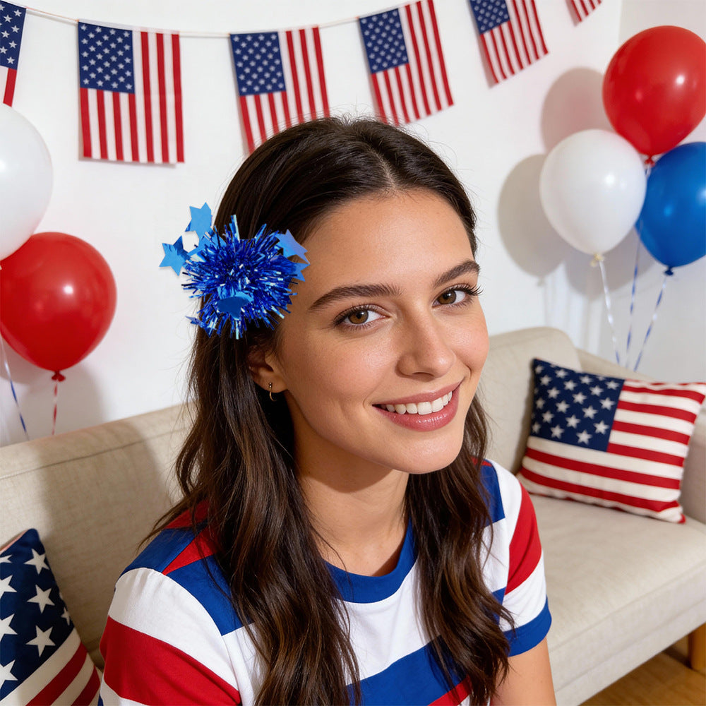 Pon pon scintillante con stelle per gatti — decorazione Independence Day
