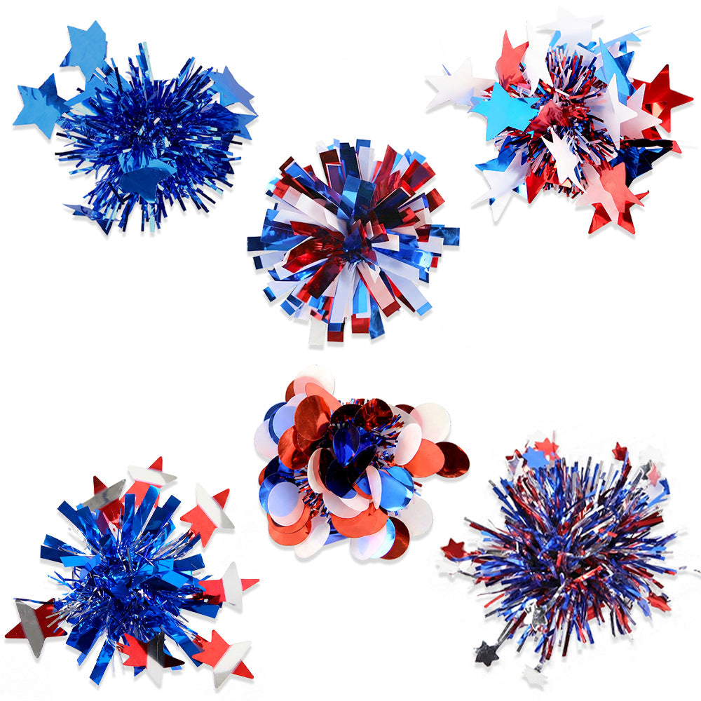 Pon pon scintillante con stelle per gatti — decorazione Independence Day