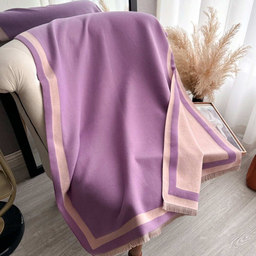 Poncho sciarpa reversibile a righe Savéra