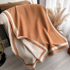 Poncho sciarpa reversibile a righe Savéra