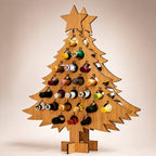 Portabottiglie calendario dell'avvento in legno con 24 scomparti per vino e birra