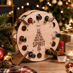 Portabottiglie calendario dell'avvento in legno con 24 scomparti per vino e birra