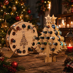 Portabottiglie calendario dell'avvento in legno con 24 scomparti per vino e birra