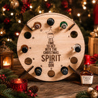 Portabottiglie calendario dell'avvento in legno con 24 scomparti per vino e birra