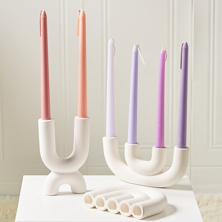 Portacandele di design in ceramica – elegante candelabro decorativo